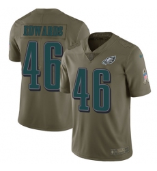 Men's Nike Philadelphia Eagles #46 Herman Edwards Limited Olive 2017 Salute to Service NFL Jersey