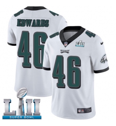 Youth Nike Philadelphia Eagles #46 Herman Edwards White Vapor Untouchable Limited Player Super Bowl LII NFL Jersey