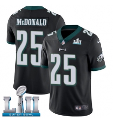 Men's Nike Philadelphia Eagles #25 Tommy McDonald Black Alternate Vapor Untouchable Limited Player Super Bowl LII NFL Jersey