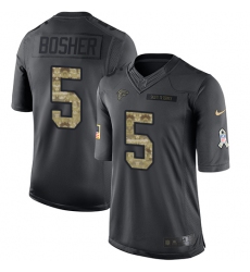 Youth Nike Atlanta Falcons #5 Matt Bosher Limited Black 2016 Salute to Service NFL Jersey