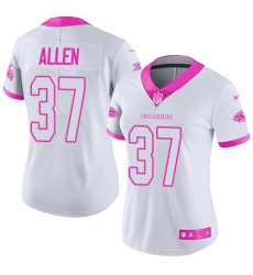 Women's Nike Atlanta Falcons #37 Ricardo Allen Limited White/Pink Rush Fashion NFL Jersey