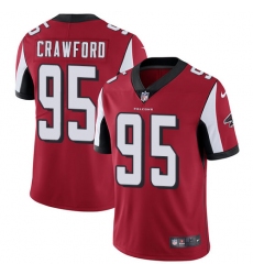 Men's Nike Atlanta Falcons #95 Jack Crawford Red Team Color Vapor Untouchable Limited Player NFL Jersey