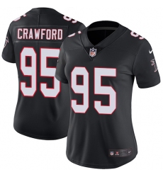Women's Nike Atlanta Falcons #95 Jack Crawford Black Alternate Vapor Untouchable Limited Player NFL Jersey