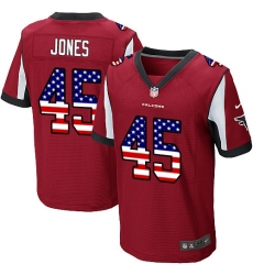 Men's Nike Atlanta Falcons #45 Deion Jones Elite Red Home USA Flag Fashion NFL Jersey