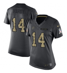 Women's Nike Atlanta Falcons #14 Justin Hardy Limited Black 2016 Salute to Service NFL Jersey