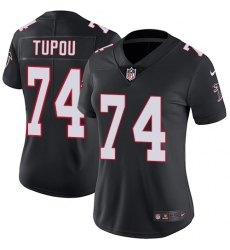 Women's Nike Atlanta Falcons #74 Tani Tupou Black Alternate Vapor Untouchable Limited Player NFL Jersey
