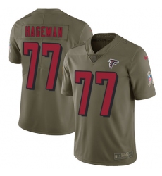 Men's Nike Atlanta Falcons #77 Ra'Shede Hageman Limited Olive 2017 Salute to Service NFL Jersey