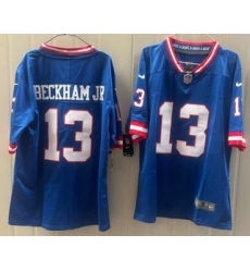 Men's New York Giants #13 Odell Beckham Jr Limited Blue Throwback Vapor Jersey