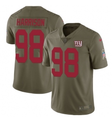 Youth Nike New York Giants #98 Damon Harrison Limited Olive 2017 Salute to Service NFL Jersey