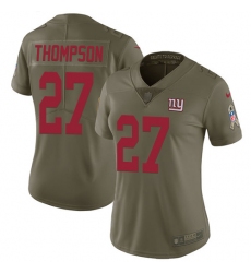 Women's Nike New York Giants #27 Darian Thompson Limited Olive 2017 Salute to Service NFL Jersey