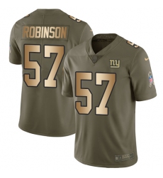 Men's Nike New York Giants #57 Keenan Robinson Limited Olive/Gold 2017 Salute to Service NFL Jersey