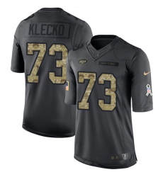 Men's Nike New York Jets #73 Joe Klecko Limited Black 2016 Salute to Service NFL Jersey