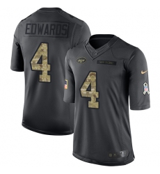Youth Nike New York Jets #4 Lac Edwards Limited Black 2016 Salute to Service NFL Jersey