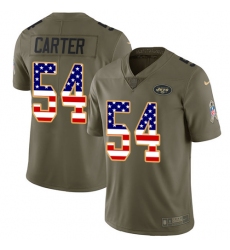 Youth Nike New York Jets #54 Bruce Carter Limited Olive/USA Flag 2017 Salute to Service NFL Jersey