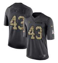 Men's Nike New York Jets #43 Julian Howsare Limited Black 2016 Salute to Service NFL Jersey