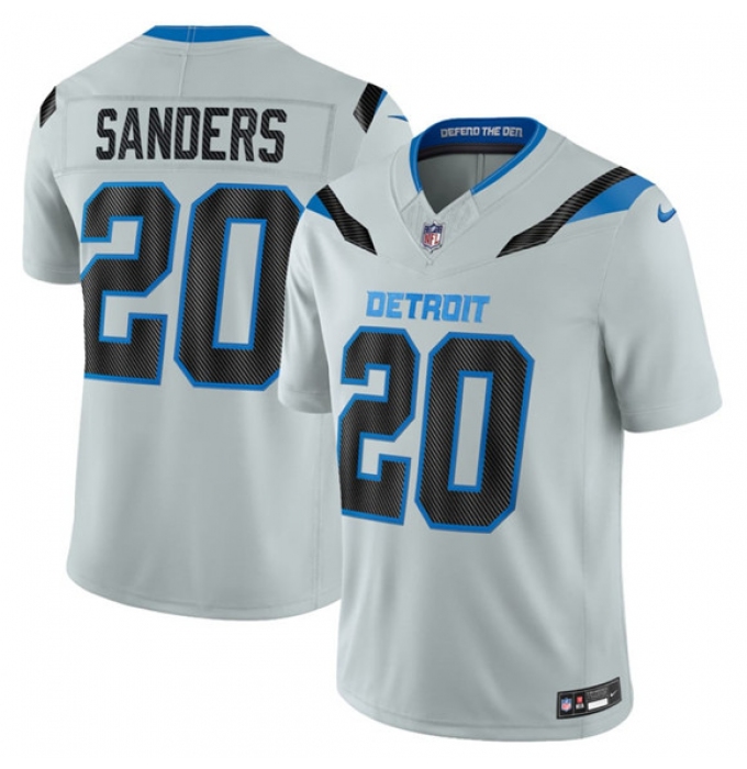 Men's Detroit Lions #20 Barry Sanders Silver 2026 F.U.S.E. Rivalries Collection Limited Football Stitched Jersey