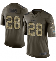 Youth Nike Detroit Lions #28 Quandre Diggs Elite Green Salute to Service NFL Jersey