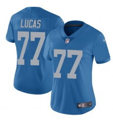 Women's Nike Detroit Lions #77 Cornelius Lucas Limited Blue Alternate Vapor Untouchable NFL Jersey