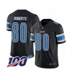Men's Detroit Lions #80 Michael Roberts Limited Black Rush Vapor Untouchable 100th Season Football Jersey