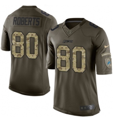 Men's Nike Detroit Lions #80 Michael Roberts Elite Green Salute to Service NFL Jersey