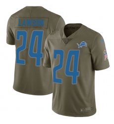 Youth Nike Detroit Lions #24 Nevin Lawson Limited Olive 2017 Salute to Service NFL Jersey