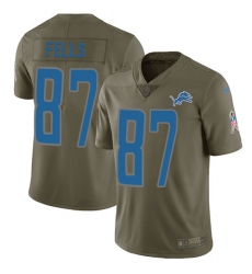 Youth Nike Detroit Lions #87 Darren Fells Limited Olive 2017 Salute to Service NFL Jersey