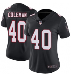 Women's Nike Atlanta Falcons #40 Derrick Coleman Black Alternate Vapor Untouchable Limited Player NFL Jersey