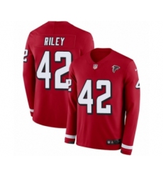 Men's Nike Atlanta Falcons #42 Duke Riley Limited Red Therma Long Sleeve NFL Jersey