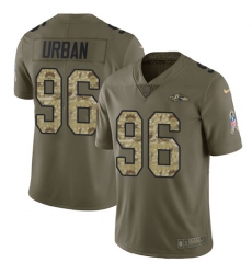 Men's Nike Baltimore Ravens #96 Brent Urban Limited Olive/Camo Salute to Service NFL Jersey