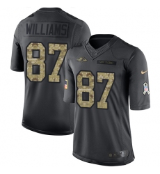 Youth Nike Baltimore Ravens #87 Maxx Williams Limited Black 2016 Salute to Service NFL Jersey