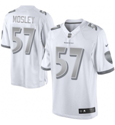 Men's Nike Baltimore Ravens #57 C.J. Mosley Limited White Platinum NFL Jersey
