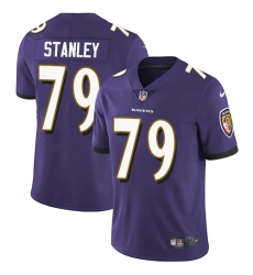 Men's Nike Baltimore Ravens #79 Ronnie Stanley Purple Team Color Vapor Untouchable Limited Player NFL Jersey