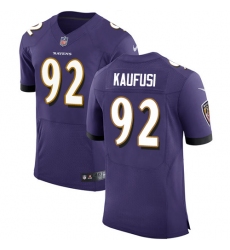 Men's Nike Baltimore Ravens #92 Bronson Kaufusi Elite Purple Team Color NFL Jersey