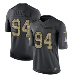 Youth Nike Baltimore Ravens #94 Carl Davis Limited Black 2016 Salute to Service NFL Jersey