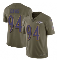 Youth Nike Baltimore Ravens #94 Carl Davis Limited Olive 2017 Salute to Service NFL Jersey