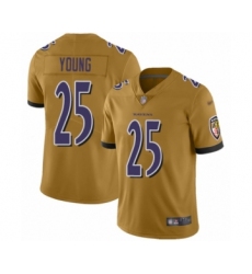 Women's Baltimore Ravens #25 Tavon Young Limited Gold Inverted Legend Football Jersey