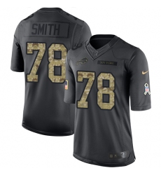 Men's Nike Buffalo Bills #78 Bruce Smith Limited Black 2016 Salute to Service NFL Jersey