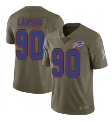 Youth Nike Buffalo Bills #90 Shaq Lawson Limited Olive 2017 Salute to Service NFL Jersey