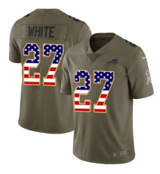 Men's Nike Buffalo Bills #27 Tre'Davious White Limited Olive/USA Flag 2017 Salute to Service NFL Jersey