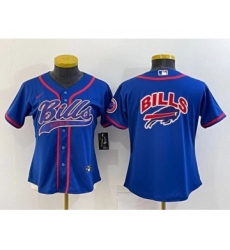 Youth Buffalo Bills Royal Team Big Logo With Patch Cool Base Stitched Baseball Jersey