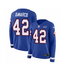 Women's Nike Buffalo Bills #42 Patrick DiMarco Limited Royal Blue Therma Long Sleeve NFL Jersey