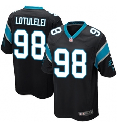 Men's Nike Carolina Panthers #98 Star Lotulelei Game Black Team Color NFL Jersey
