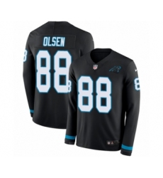 Men's Nike Carolina Panthers #88 Greg Olsen Limited Black Therma Long Sleeve NFL Jersey