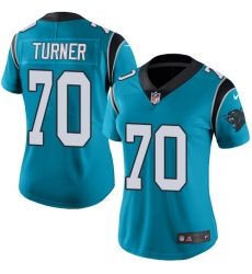 Women's Nike Carolina Panthers #70 Trai Turner Blue Alternate Vapor Untouchable Limited Player NFL Jersey