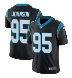 Men's Nike Carolina Panthers #95 Charles Johnson Black Team Color Vapor Untouchable Limited Player NFL Jersey