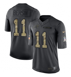 Men's Nike Carolina Panthers #11 Brenton Bersin Limited Black 2016 Salute to Service NFL Jersey