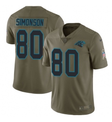 Men's Nike Carolina Panthers #80 Scott Simonson Limited Olive 2017 Salute to Service NFL Jersey