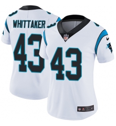 Women's Nike Carolina Panthers #43 Fozzy Whittaker White Vapor Untouchable Limited Player NFL Jersey