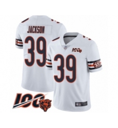 Men's Chicago Bears #39 Eddie Jackson White Vapor Untouchable Limited Player 100th Season Football Jersey