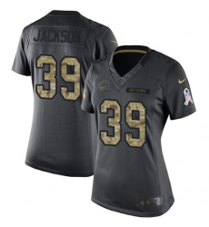 Women's Nike Chicago Bears #39 Eddie Jackson Limited Black 2016 Salute to Service NFL Jersey